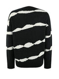 Striped Round Neck Dropped Shoulder Sweater