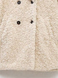 Faux Fur Button Up Lapel Neck Coat