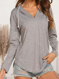 Drawstring Dropped Shoulder Long Sleeve Hoodie