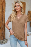 V-Neck Petal Sleeve T-Shirt