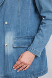 Lapel Collar Washed Denim Top