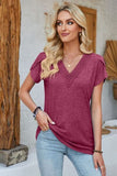 V-Neck Petal Sleeve T-Shirt