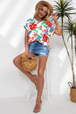 Floral V-Neck Short Sleeve Top