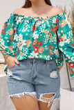 Plus Size Floral Off-Shoulder Blouse