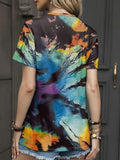 Tie-Dye Round Neck Short Sleeve T-Shirt