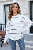 Striped Round Neck Long Sleeve Sweater