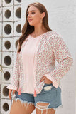 Plus Size Tassel Tie Flounce Sleeve Blouse