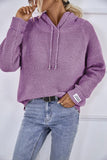 Drawstring Long Sleeve Hooded Sweater