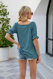 Short Flounce Sleeve Top